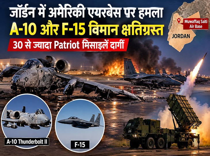 जॉर्डन के अमेरिकी एयरबेस पर हमला, A-10 और F-15 विमान क्षतिग्रस्त
