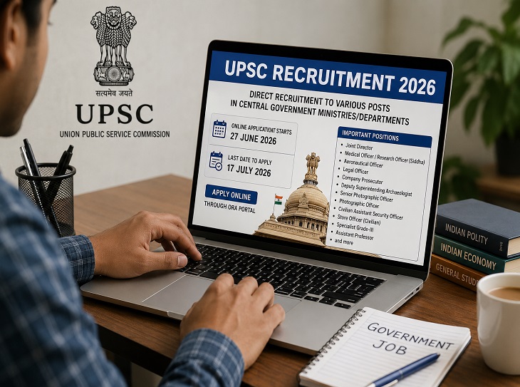 UPSC भर्ती 2026: केंद्र सरकार के विभिन्न विभागों में निकली बंपर भर्तियां