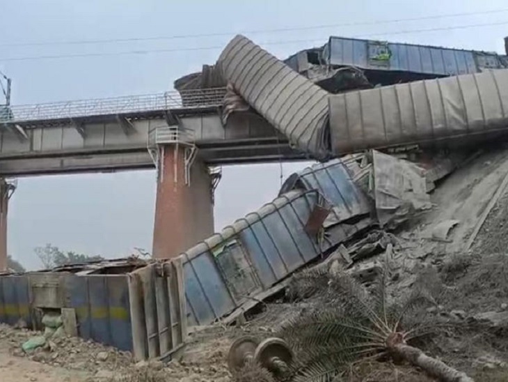 बिहार में ट्रेन हादसा, मालगाड़ी के 10 डिब्बे पटरी से पलट गए